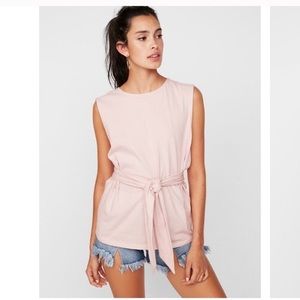 Express light pink tie tank top